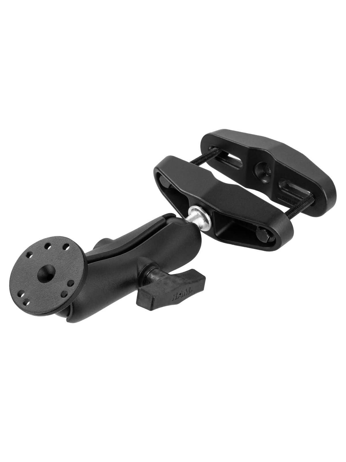 RAM Mounts Schraubklemmen-Set - C-Kugel (1,5 Zoll), Schraubklemme (bis 101 mm Breite), mittlerer Verbindungsarm, runde Basisplatte (AMPS)