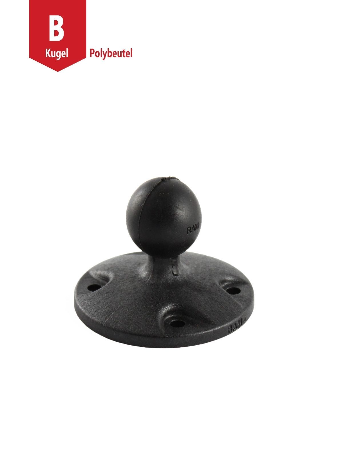 RAM Mounts Verbundstoff-Basisplatte, rund - B-Kugel (1 Zoll), im Polybeutel
