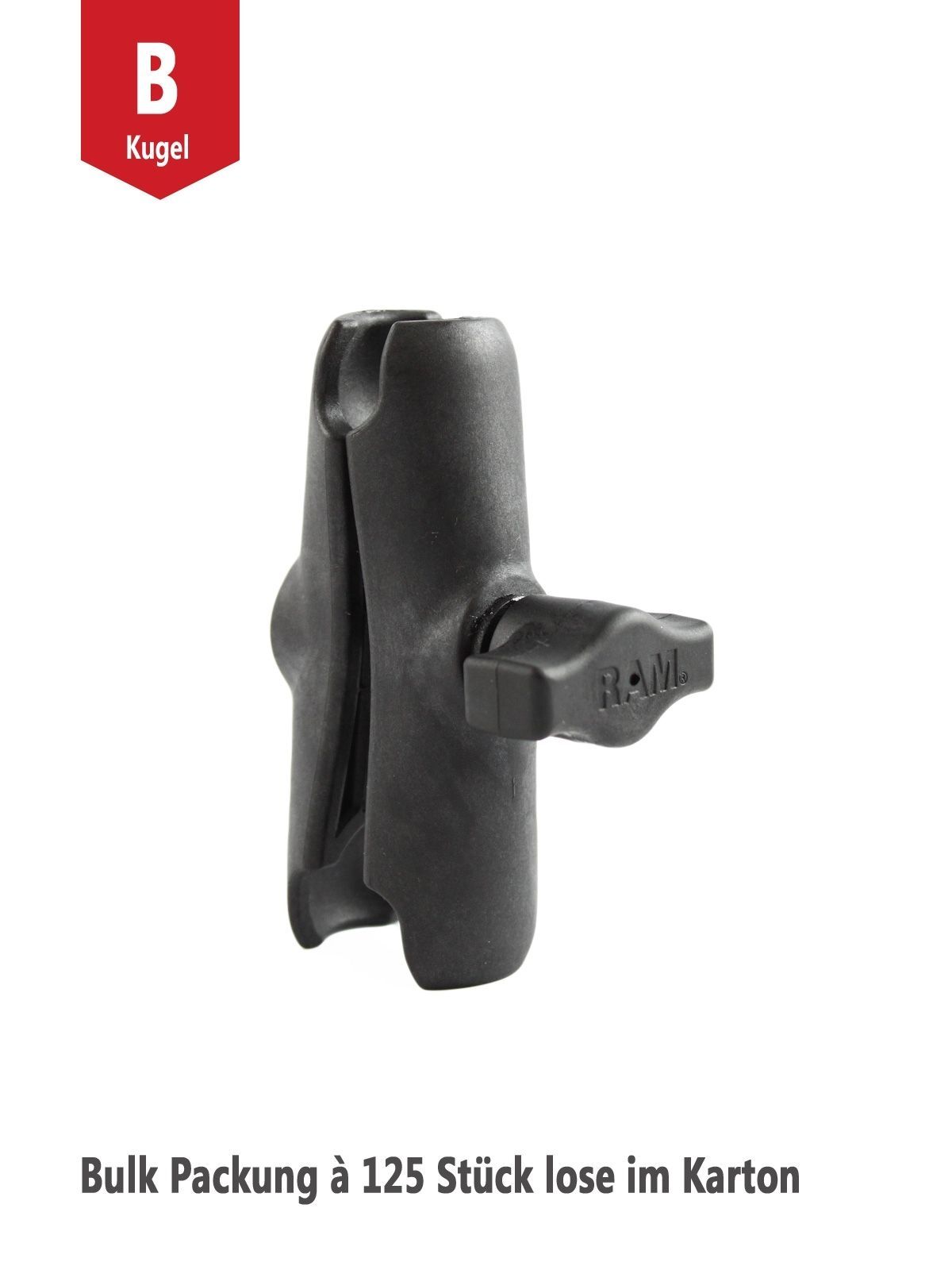 RAM Mounts Verbundstoff-Verbindungsarm (mittel, ca. 90 mm) für B-Kugeln (1 Zoll) - Bulk Packung à 125 Stück (lose im Karton)