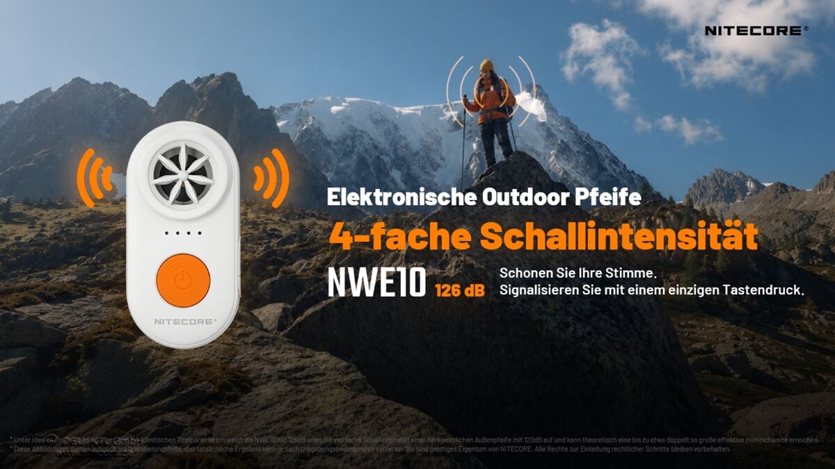 Nitecore elektronisches Notsignalgerät NWE10, weiss