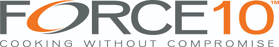 Das Markenlogo von Force 10 mit dem Schriftzug Cooking without Compromise auf hellem Grund.