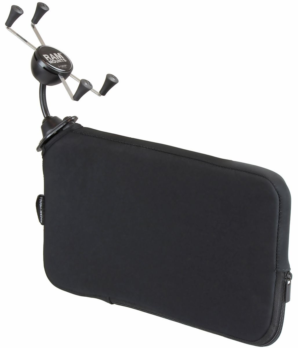 RAM Mounts X-Grip Fahrzeug-Halterung für Smartphones - Bis 114,3 mm Breite - Tough-Wedge Basis für Zwischenräume - Snap-Link (3/4 Zoll)