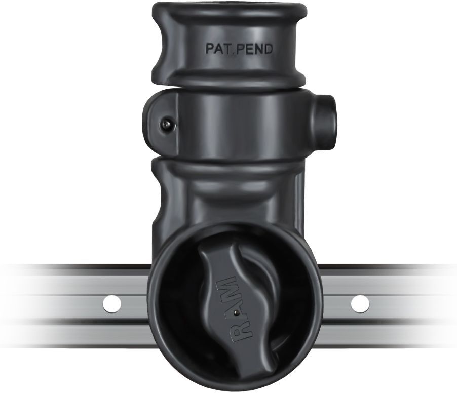RAM Mounts seitlicher Verbundstoff-Adapter für Angelrutenhalter - mit T-Slot für Tough-Track Schienen, im Polybeutel