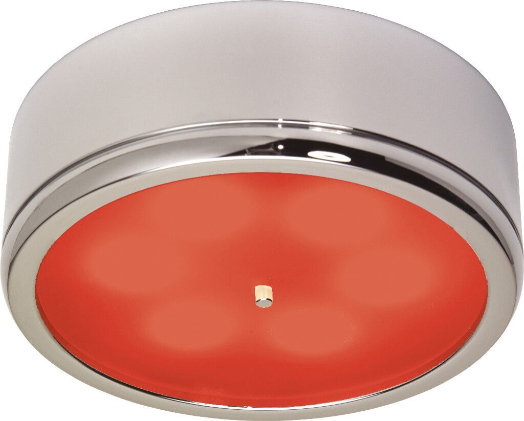 LED-Anbauleuchte D3-3 Master, chrom-glanz, rot/warmweiß, 10-30V DC, max. 6W, inkl. Dimmermodul