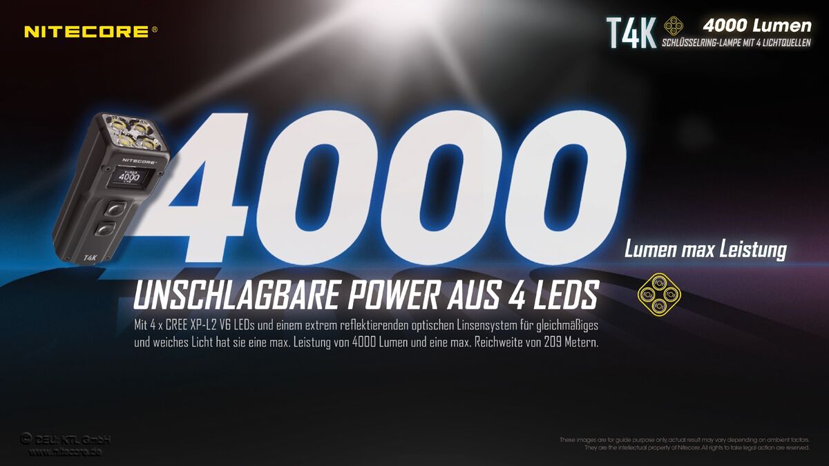 Nitecore T4K - 4000 Lumen