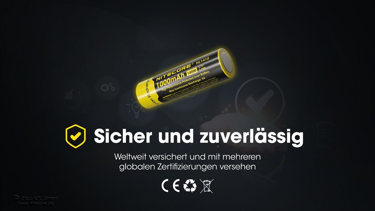 Nitecore 14500 Akku 1000mAh - NL1410