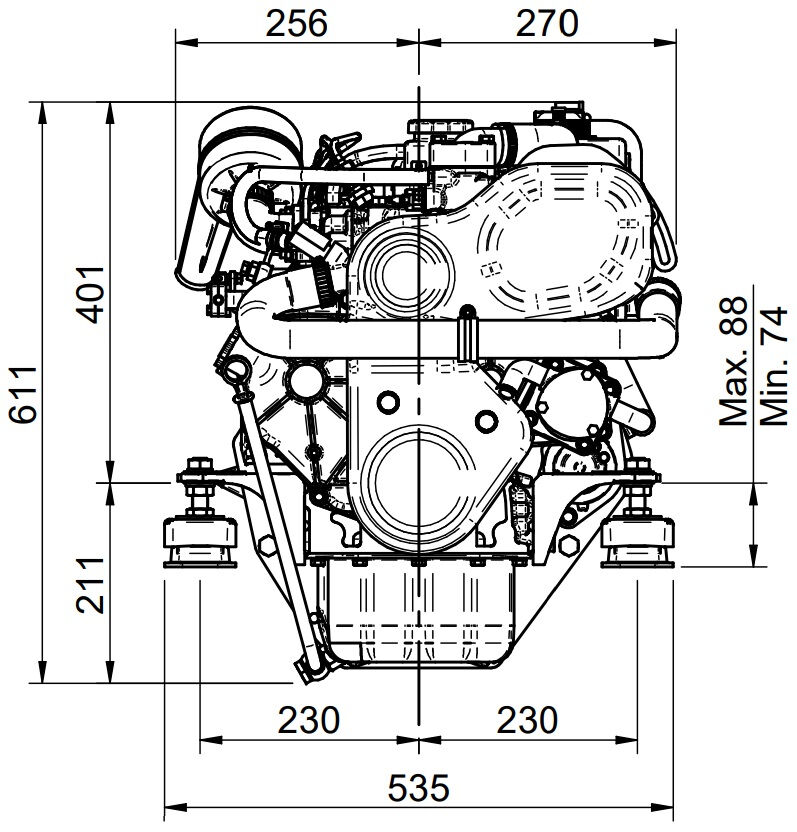 sole-schiffsdiesel-mini-44-mit-technodrive-wendegetriebe-tmc60p-untersetzung-1-55-1-42ps-30-9kw-4-cil-1758cm-3000-u-min-12v-lichtmachine-95a-gewicht-190kg