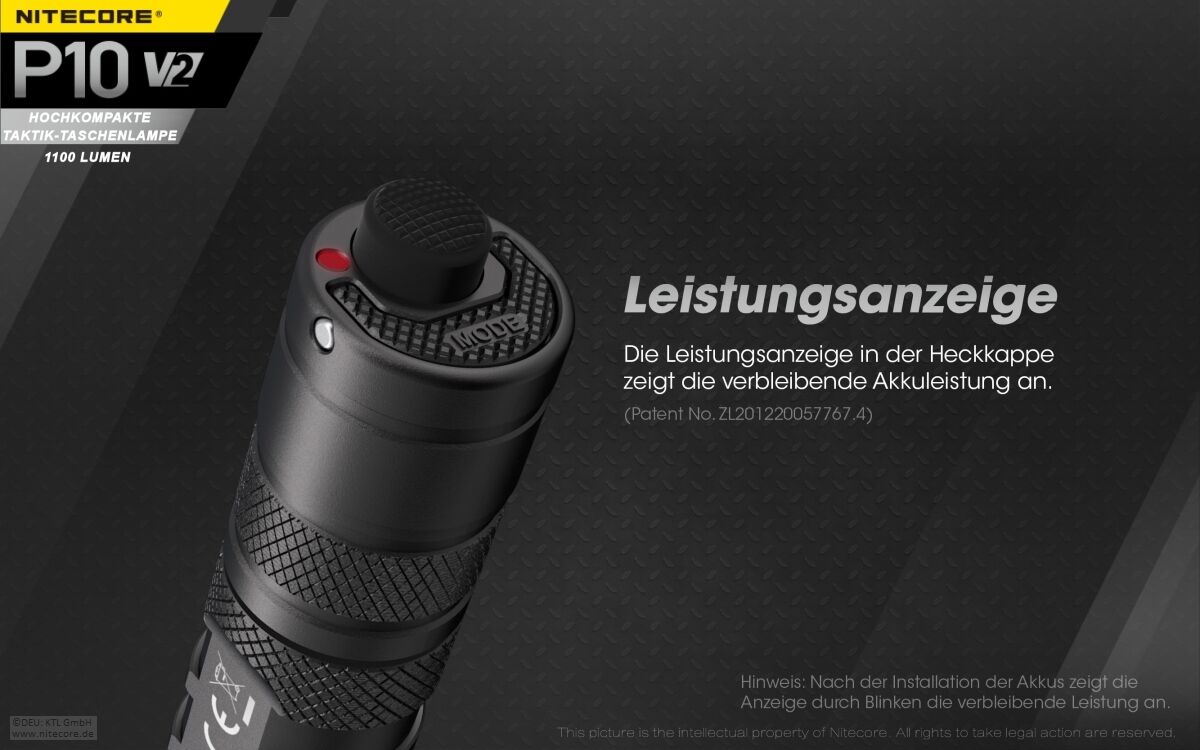 Nitecore P10 V2 - 1100 Lumen