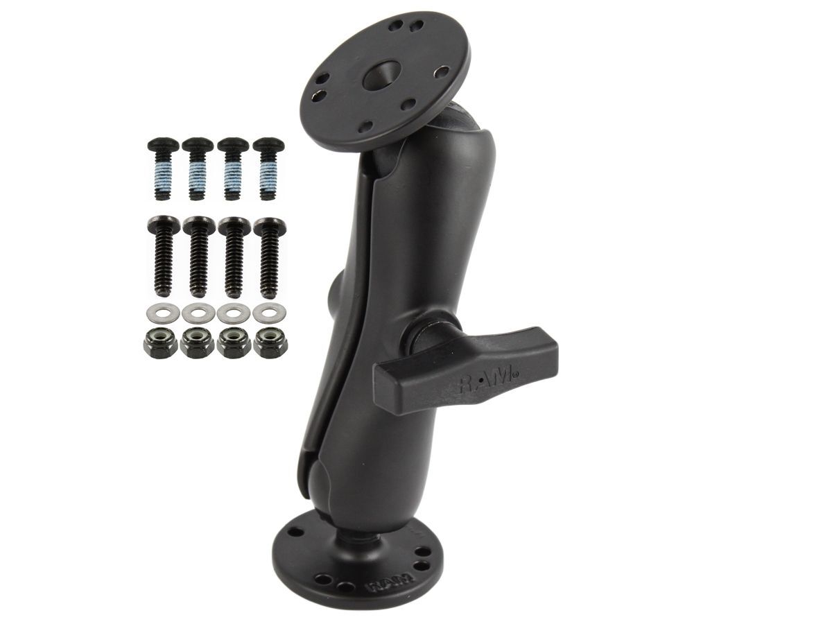 RAM Mounts Aufbau-Set für Zebra RW 420 Drucker - mittlerer Verbindungsarm - runde Basisplatte (C-Kugel - 1,5 Zoll) - Schrauben-Set