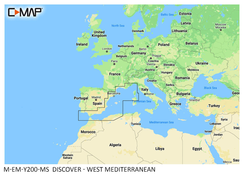 M-EM-Y200-MS_01 C-MAP DISCOVER:  M-EM-Y200-MS   West Mediterranean