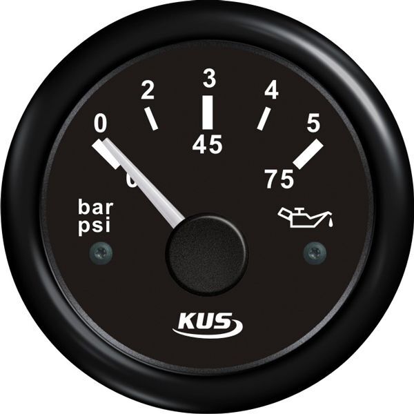 KUS Anzeige Öldruck 0-5bar 10-184 und 240-33 Ohm 12/24V KUS Anzeige Öldruck 0-5bar 10-184 und 240-33 Ohm 12/24V