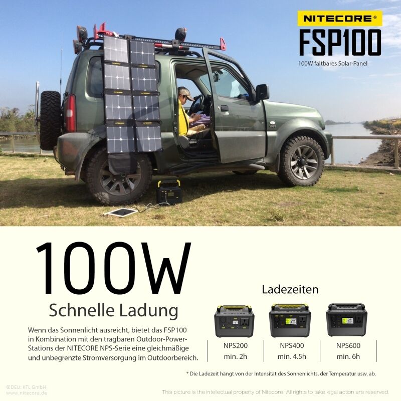 Nitecore Solarpanel FSP100 - 100W