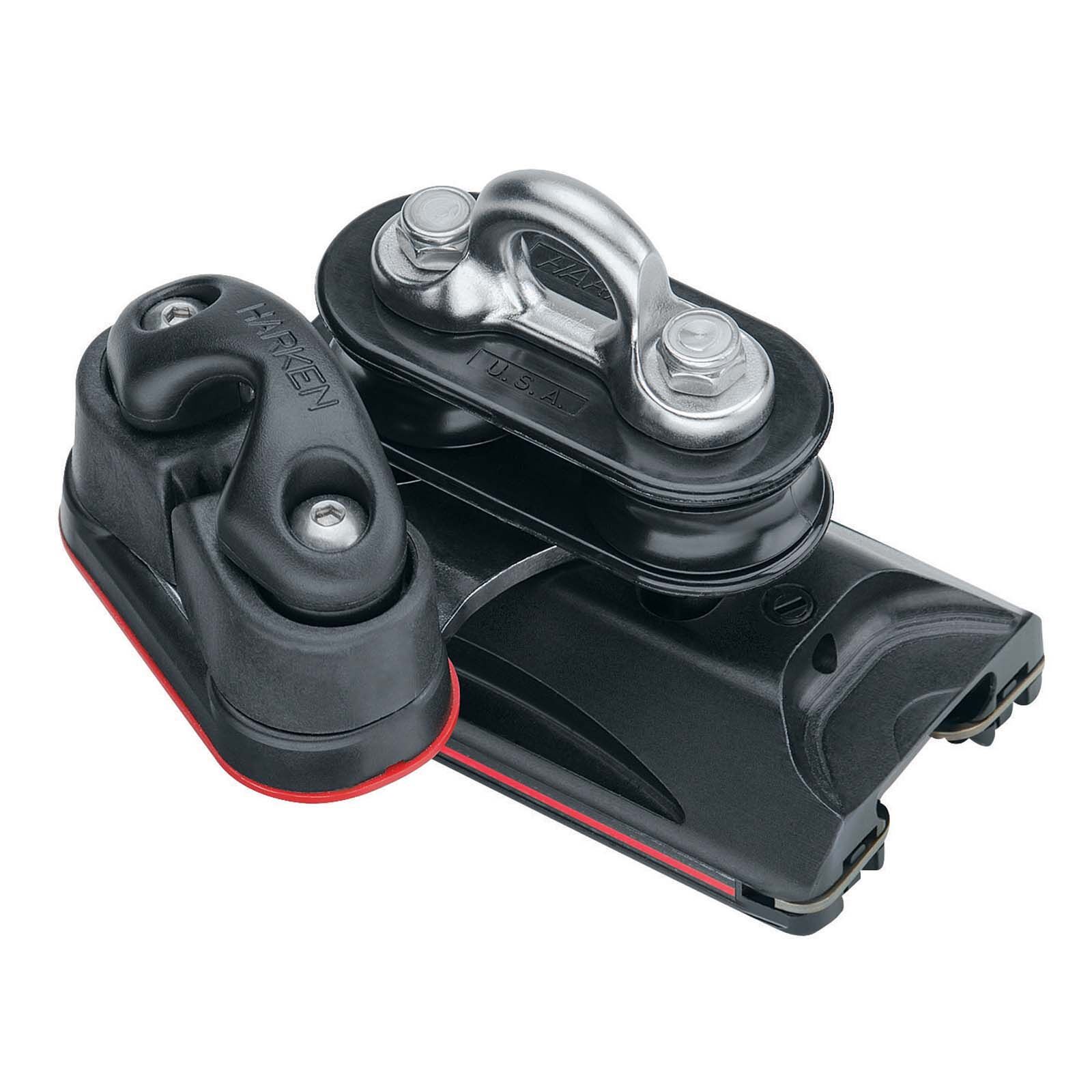 Harken 22 mm High-Load Car — Pivoting Sheaves, Cam Cleat