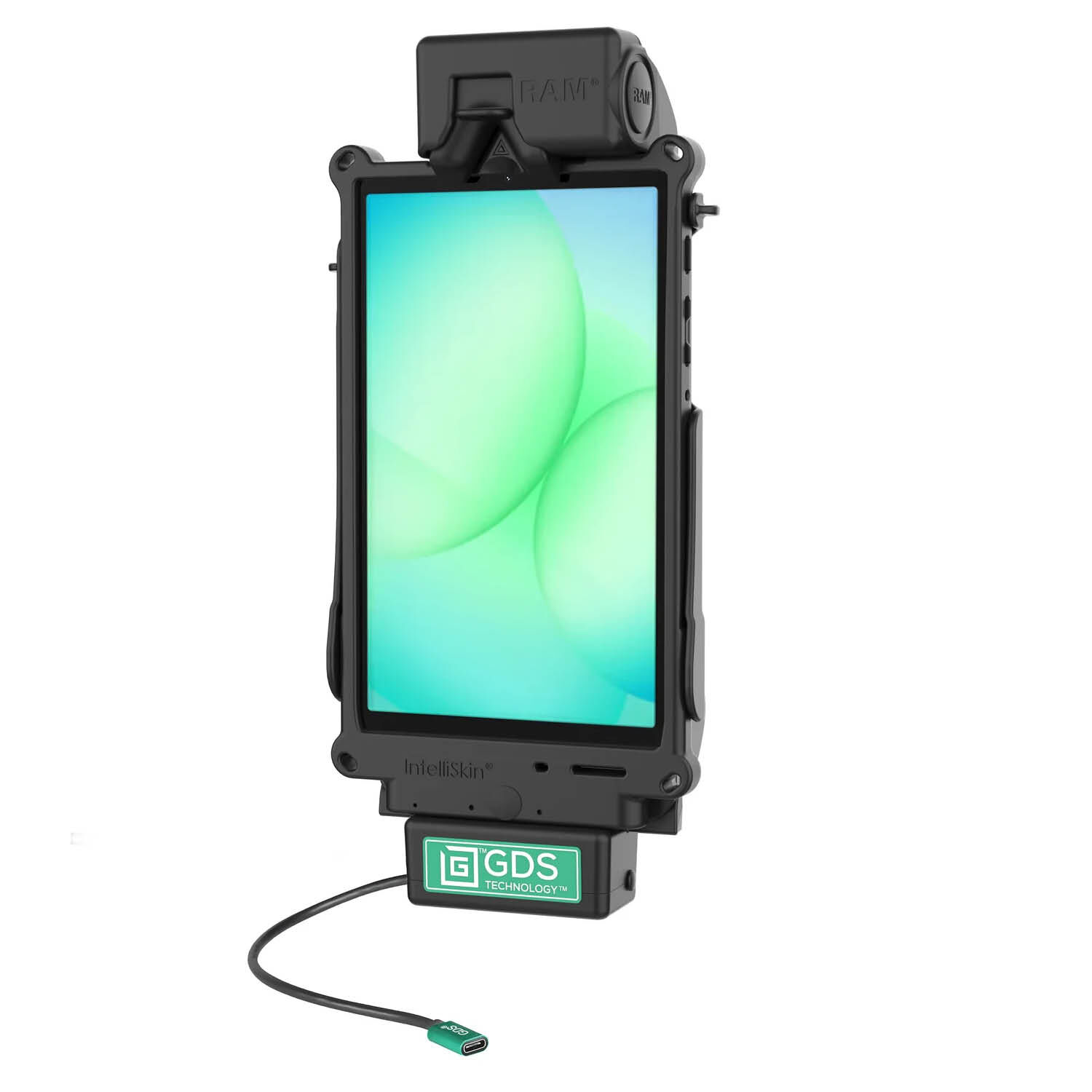RAM Mounts GDS Tough-Dock Halteschale (Schnappverschluss) für Samsung Tab A7 Lite (8.7“) & A9 - in IntelliSkin Next Gen Schutzhülle - USB-C-Anschluss