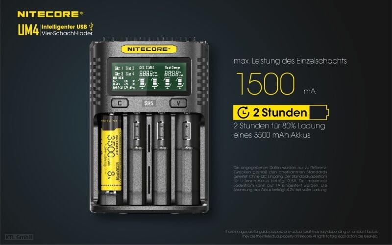 Nitecore UM4 USB-Ladegerät