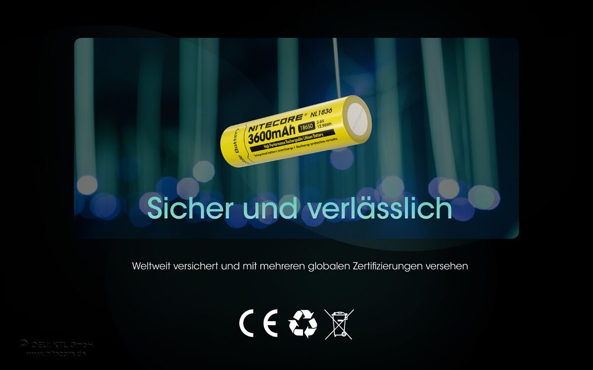 Nitecore Li-Ion Akku Typ 18650 - 3600mAh - NL1836