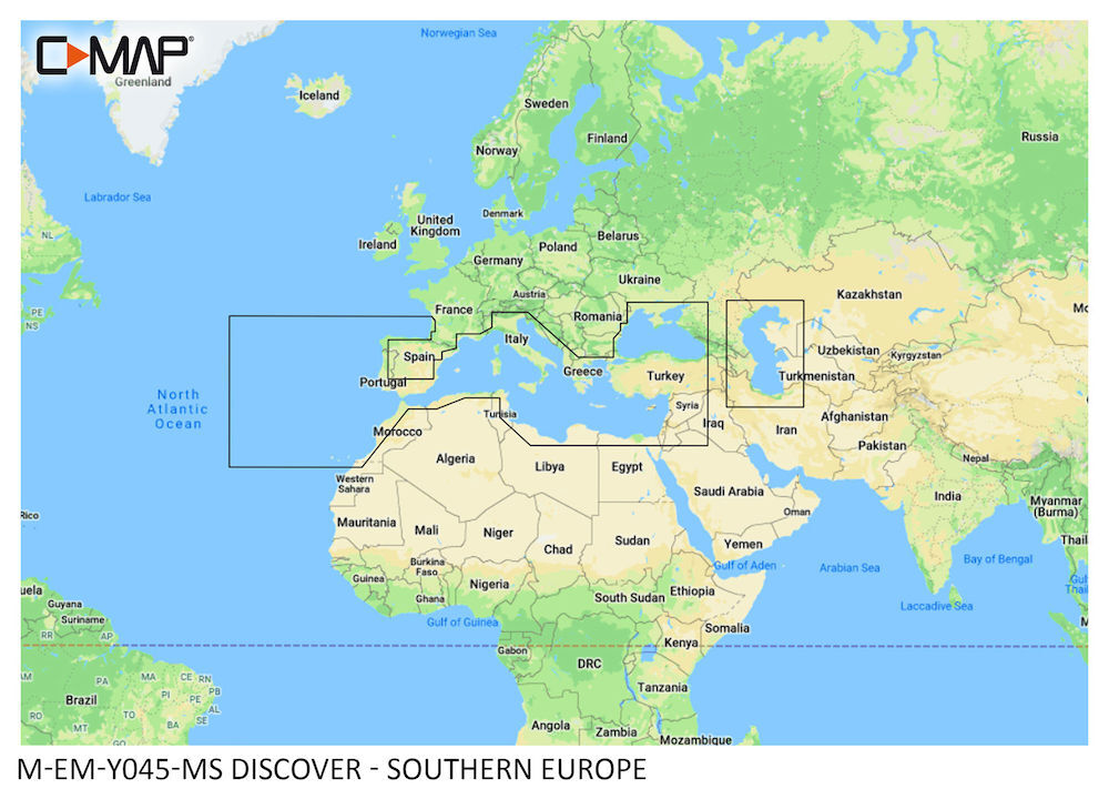 M-EM-Y045-MS_1 C-MAP DISCOVER:  M-EM-Y045-MS   Southern Europe
