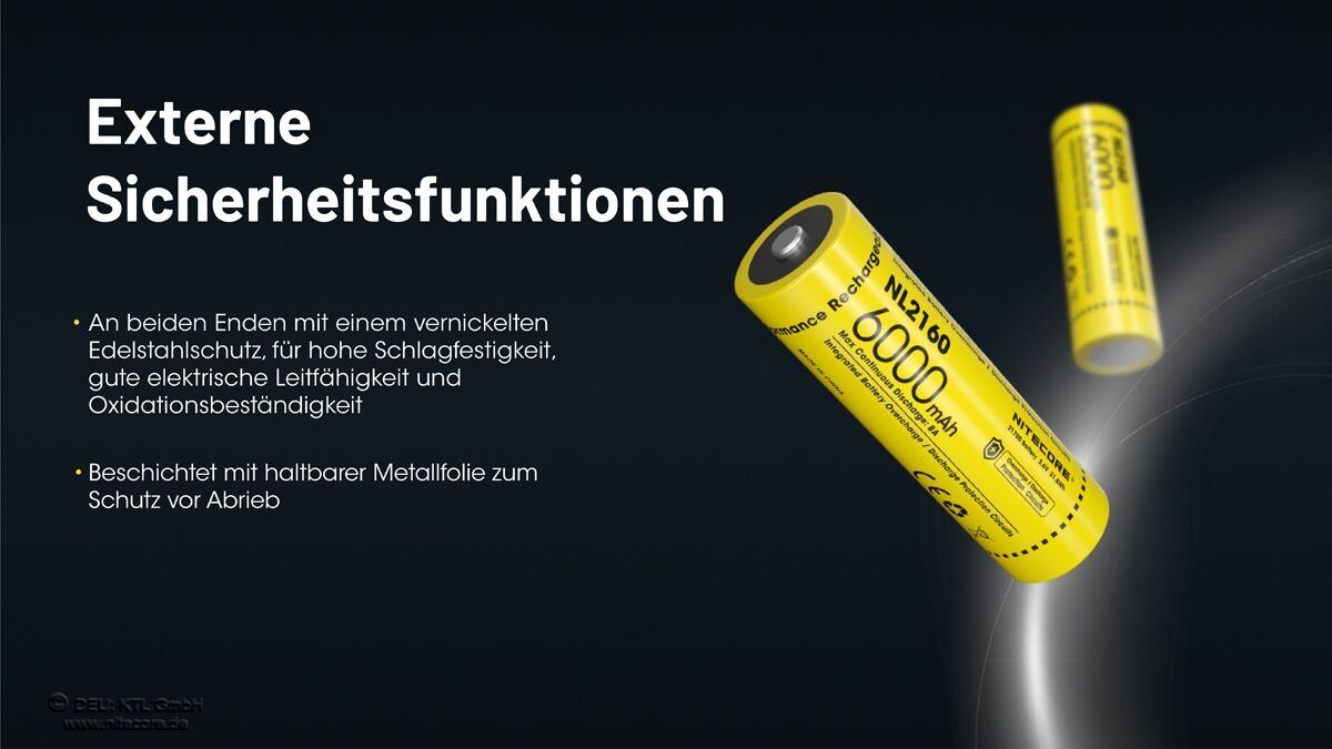 Nitecore LI-Ion Akku 21700, 6000mAH, NL2160
