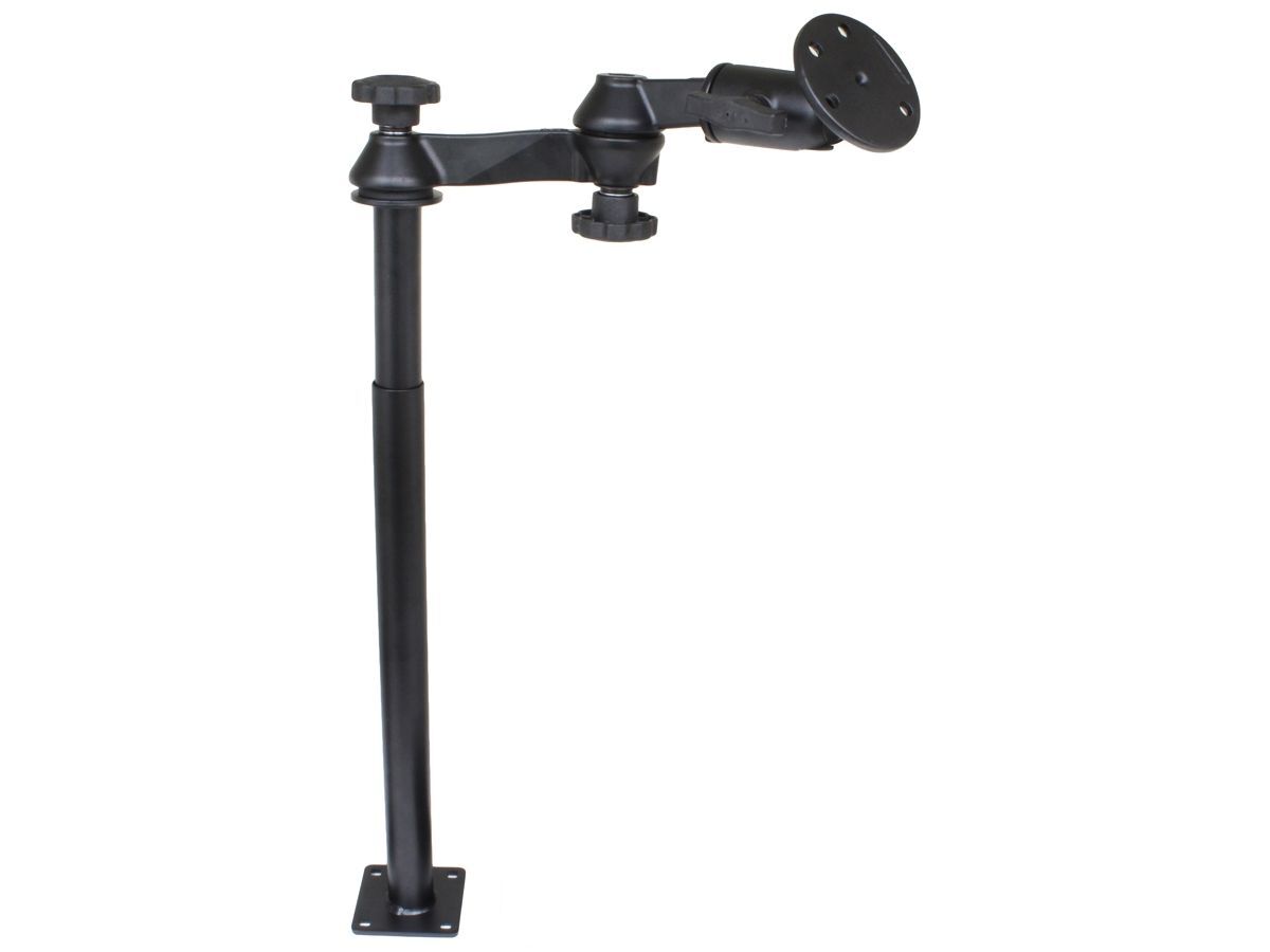 RAM Mounts Doppel-Schwenkarm mit Tele-Pole (ca. 300 mm) und Basis (ca. 450 mm) - Octagon-Verbindungsarm, runde Basisplatte (großer Durchmesser), C-Kug