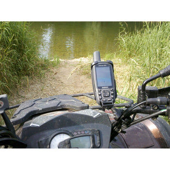 RAM Mounts Lenker-Halterung Garmin GPSMAP 62/64 - B-Kugel (1 Zoll), Schraub-Klemme, mittlerer Verbindungsarm (ca. 90 mm)