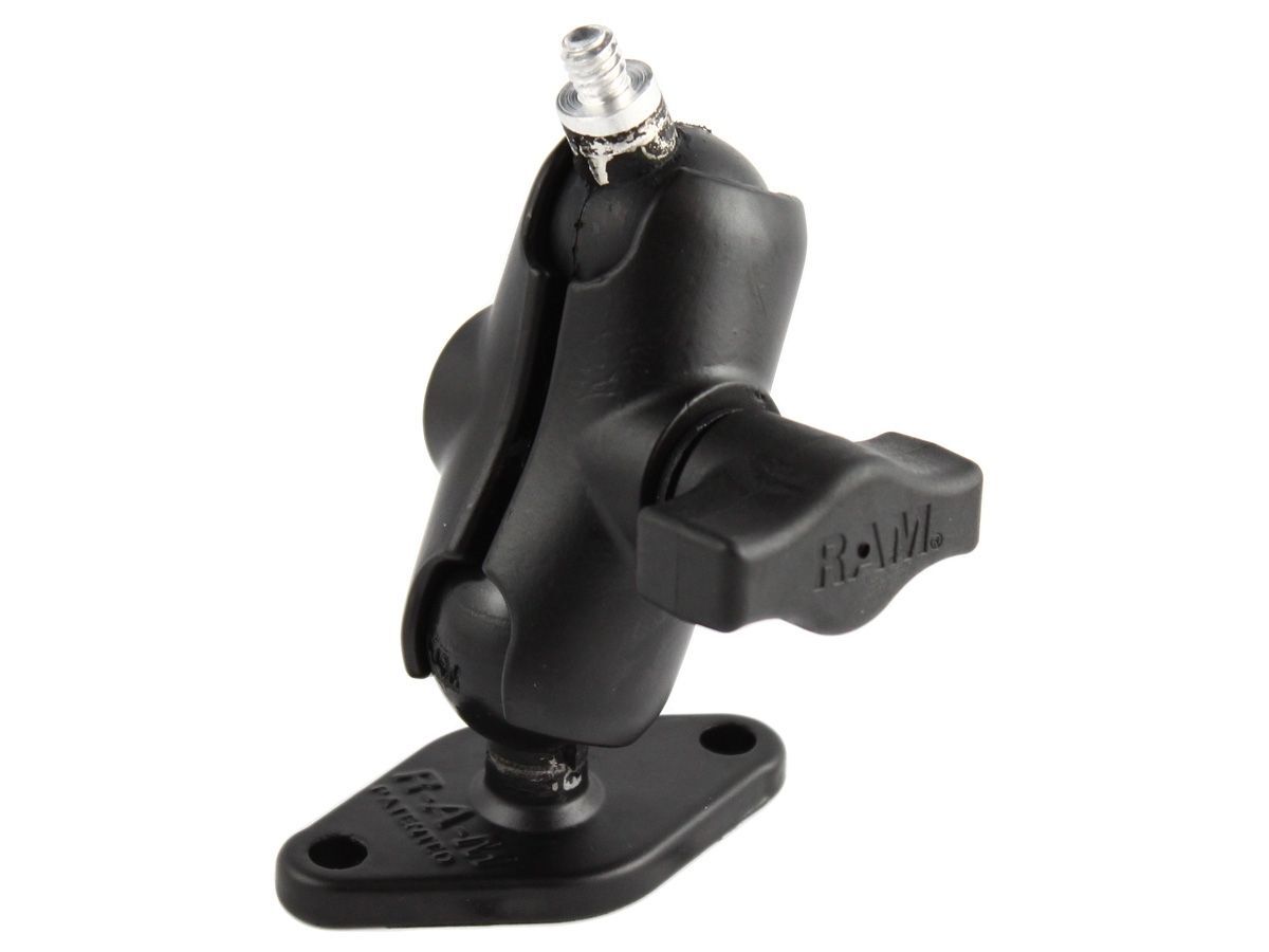 RAM Mounts Aufbau-Set für Kameras - B-Kugel (1 Zoll) - Basiskugel mit 1/4“-20 Gewinde - Kurzer Verbindungsarm (ca. 61,46 mm) - Diamond (Trapez) Basisplatte (AMPS 2-Loch)