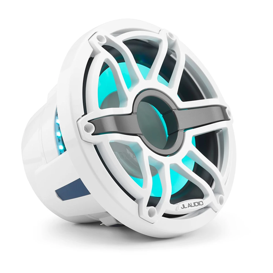 JL Audio® M6-Marinesubwoofer 10 Zoll mit LED und weißem Sport-Grill