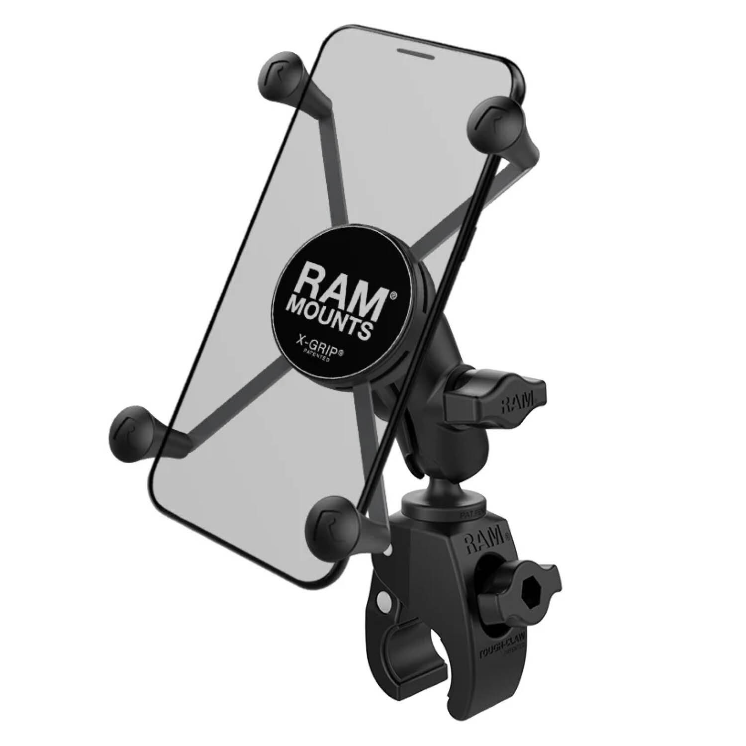 RAM Mounts X-Grip Klemm-Halterung für Smartphones - Bis 114,3 mm Breite - Kurzer Verbindungsarm - Tough-Claw Klein (Durchmesser 15,87 mm bis 28,95 mm) - B-Kugel (1 Zoll)