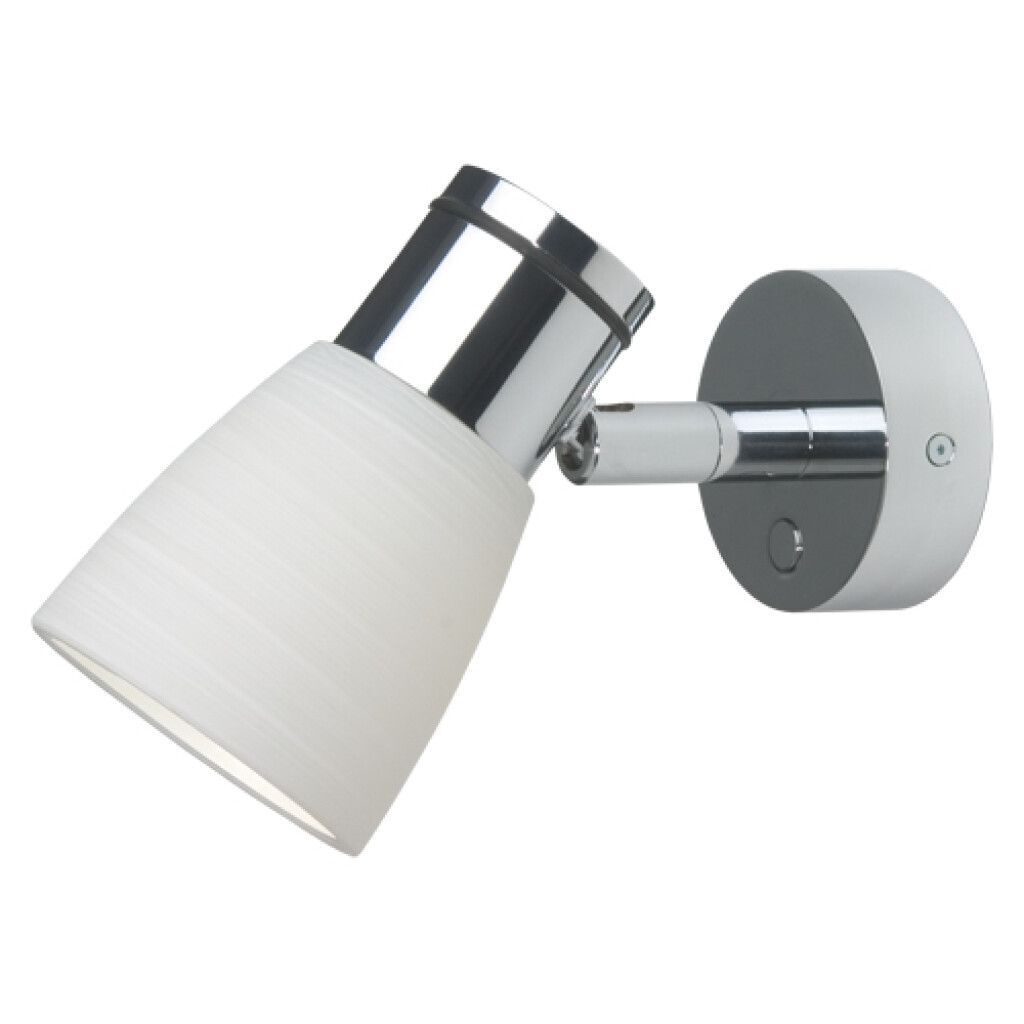 LED-Anbauleuchte R1-1, chrom-glanz, warmweiß, 10-30V DC, max. 3W, kreideweiß matt, mit Dimmer