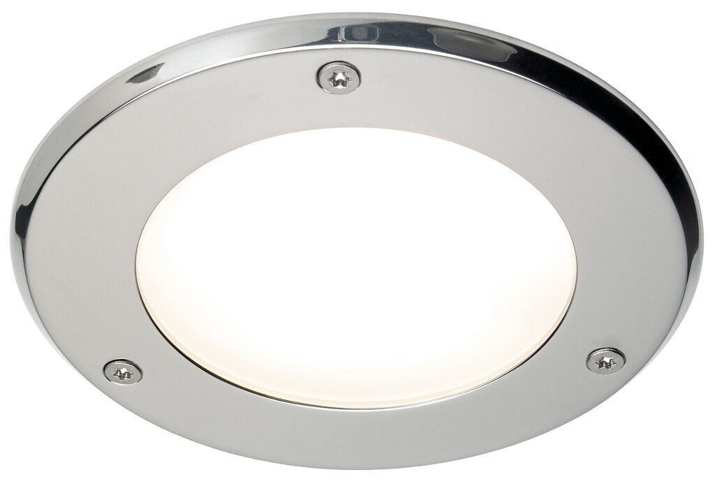 LED-Einbauleuchte EB42-1 (Slave), V4A poliert (AISI316L), DC 10-30V, max.6W, IP67, Ø120mm, warmweiß