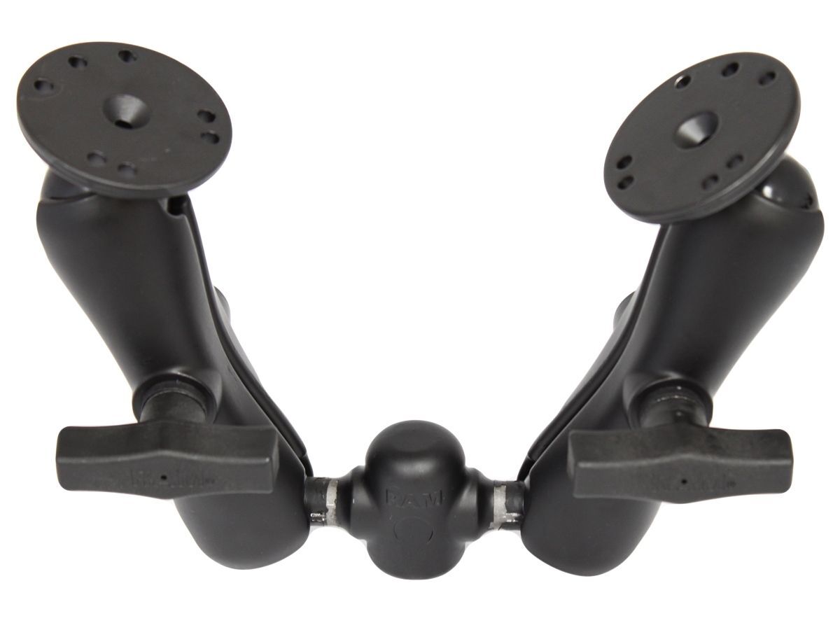 RAM Mounts Set für Cadec - mit Doppelkugel-Adapter, 2x mittlerer Verbindungsarm, 2x runde Basisplatte (AMPS), C-Kugel (1,5 Zoll), im Polybeutel