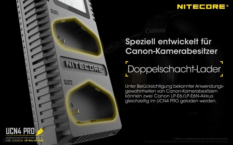 Nitecore UCN4 PRO - für Canon Cameras