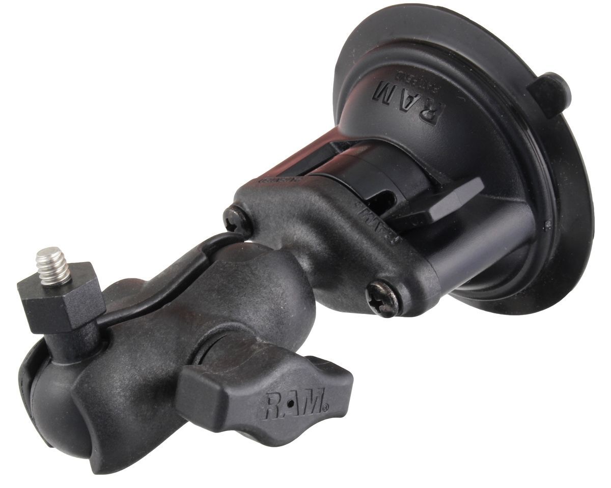 RAM Mounts Verbundstoff Saugfuss-Set - kurzer Verbindungsarm, Diamond-Basisplatte (Trapez), Tough-Ball mit 1/4"-20 Gewindestift, B-Kugel (1 Zoll), im