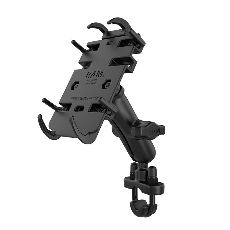 RAM Mounts Universal Lenker-Halterung - B-Kugel (1 Zoll), Rohr-Klemme, mittlerer Verbindungsarm, Universal-Halteschale