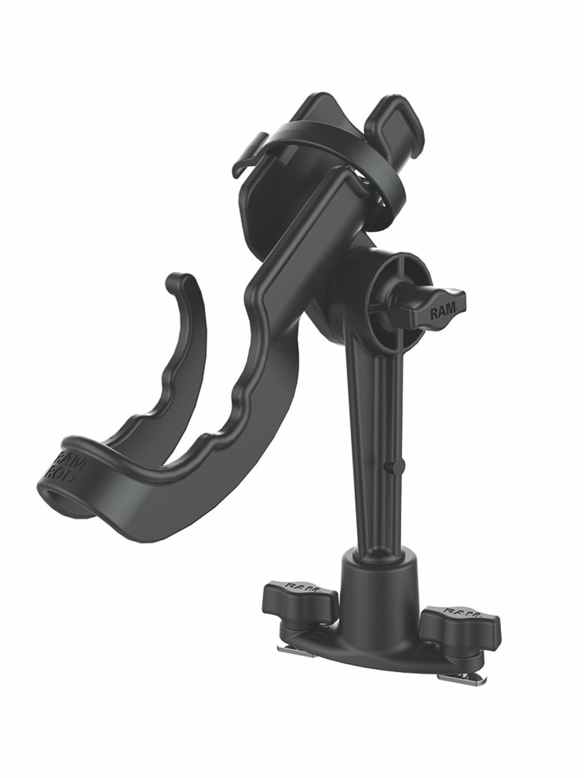 RAM Mounts Angelruten-Halterung mit Doppel-T-Slot für Track-Systeme - Verbundstoff, Ratchet-System