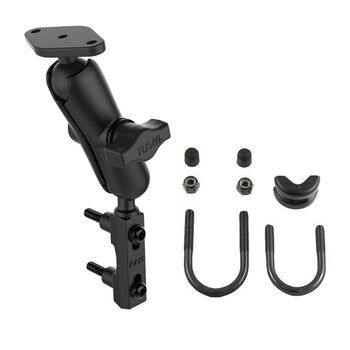 RAM Mounts Motorrad-Set für Lenker, Bremse & Kupplung - B-Kugel (1 Zoll) - 1x Diamond (Trapez) Basisplatte (AMPS) - Mittlerer Verbindungsarm (ca. 94,74 mm) - 1x U-Bügel Basis (Klemmbereich 12,7 - 31,75 mm)