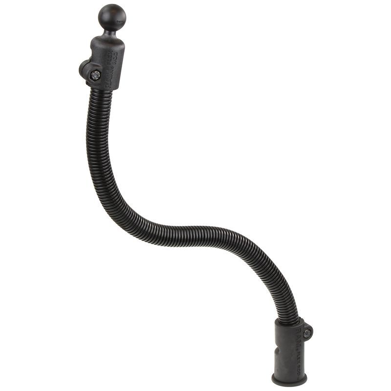 RAM Mounts Flex Rod mit B-Kugel (1 Zoll) für Tough-Track Schienen - Länge ca. 455 mm, Verbundstoff-Adapter mit T-Slot, im Polybeutel