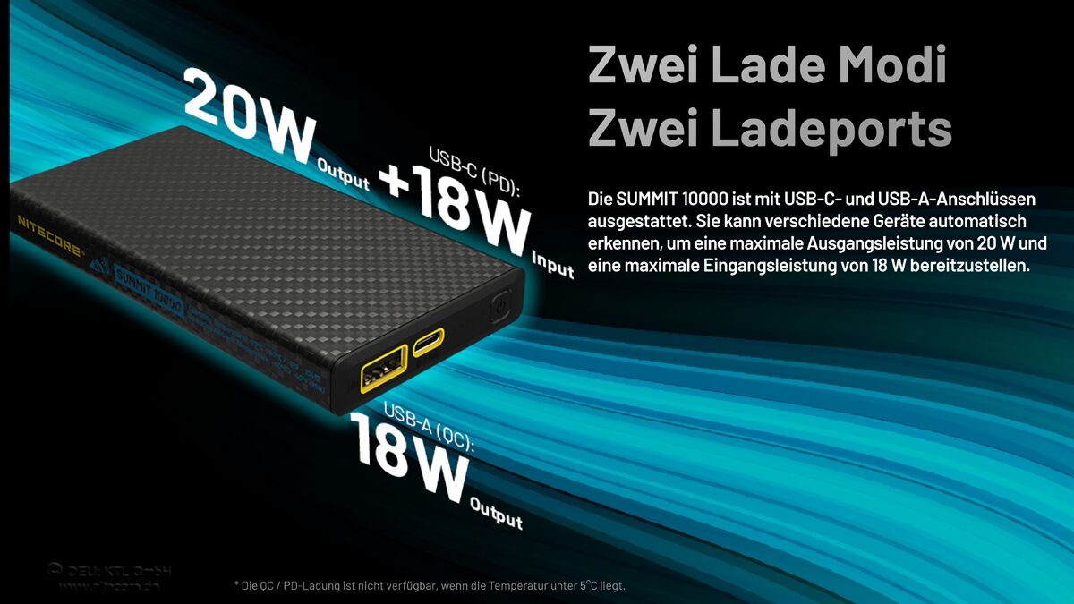 Nitecore Powerbank SUMMIT10000 - 10000mAh, kältebeständig