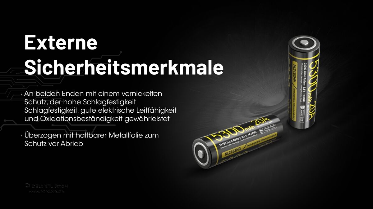 Nitecore Li-Ion Akku 21700, 5300mAh, NL2153HPi