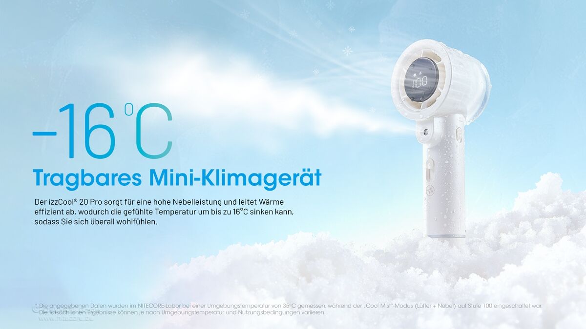 Nitecore izzCool20 Pro - Ventilator mit Zersteuber, weiss