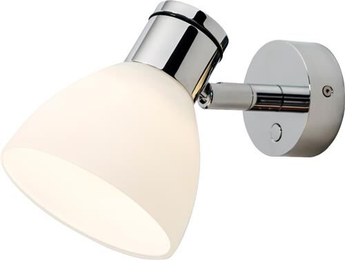 LED-Anbauleuchte R1-2, D2W, chrom-glanz, warmweiß, 10-30V DC, max. 3W, Glas weiß matt, mit Dimmer