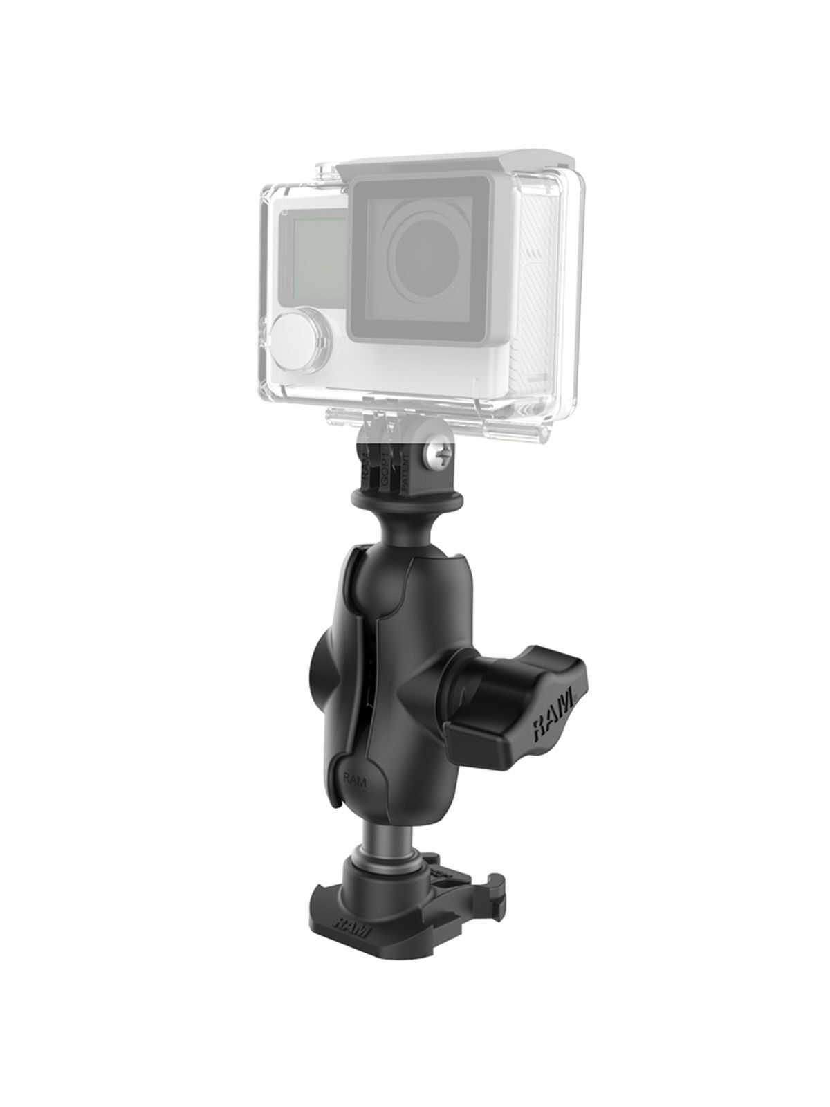 RAM Mounts GoPro Kamerahalterung (kurz) - B-Kugel (1 Zoll), inkl. GoPro-Adapter (für original GoPro-Basis)