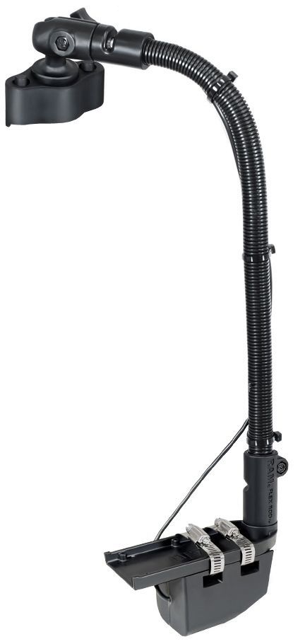 RAM Mounts HydroWave Lautsprecher-Halterung mit Transducer-Arm und Tough-Track Adapter - Lautsprecher-Basis, flexibler Arm (ca. 450 mm), Octagon-Socke