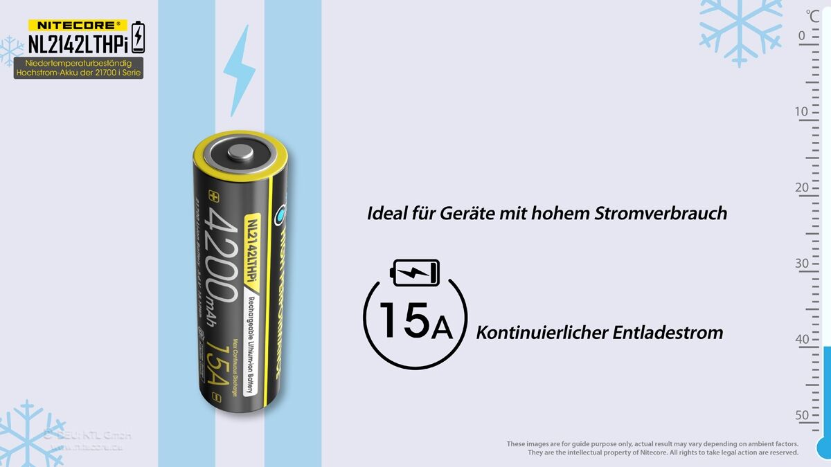 Nitecore Li-Ion Akku Typ 21700 - 4200mAh LTHPi, Low Temperature