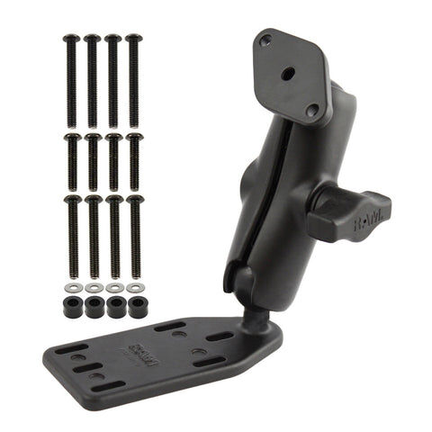 RAM Mounts Motorrad-Set - B-Kugel (1 Zoll), Basisplatte (Brems-/Kupplungsbehälter), mittlerer Verbindungsarm, Diamond-Basisplatte (Trapez)