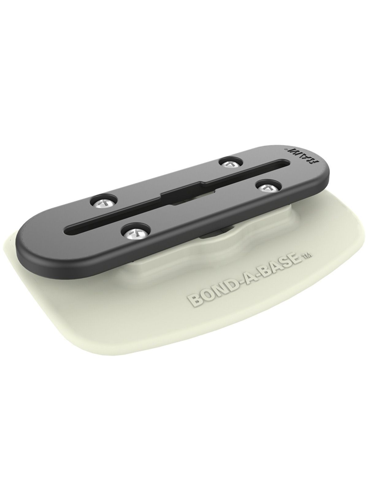 RAM Mounts Bond-A-Base Verbundstoff-Basis für Schlauchboote mit Tough-Track-Schiene - grau, inkl. doppelseitigem Klebeband, im Polybeutel