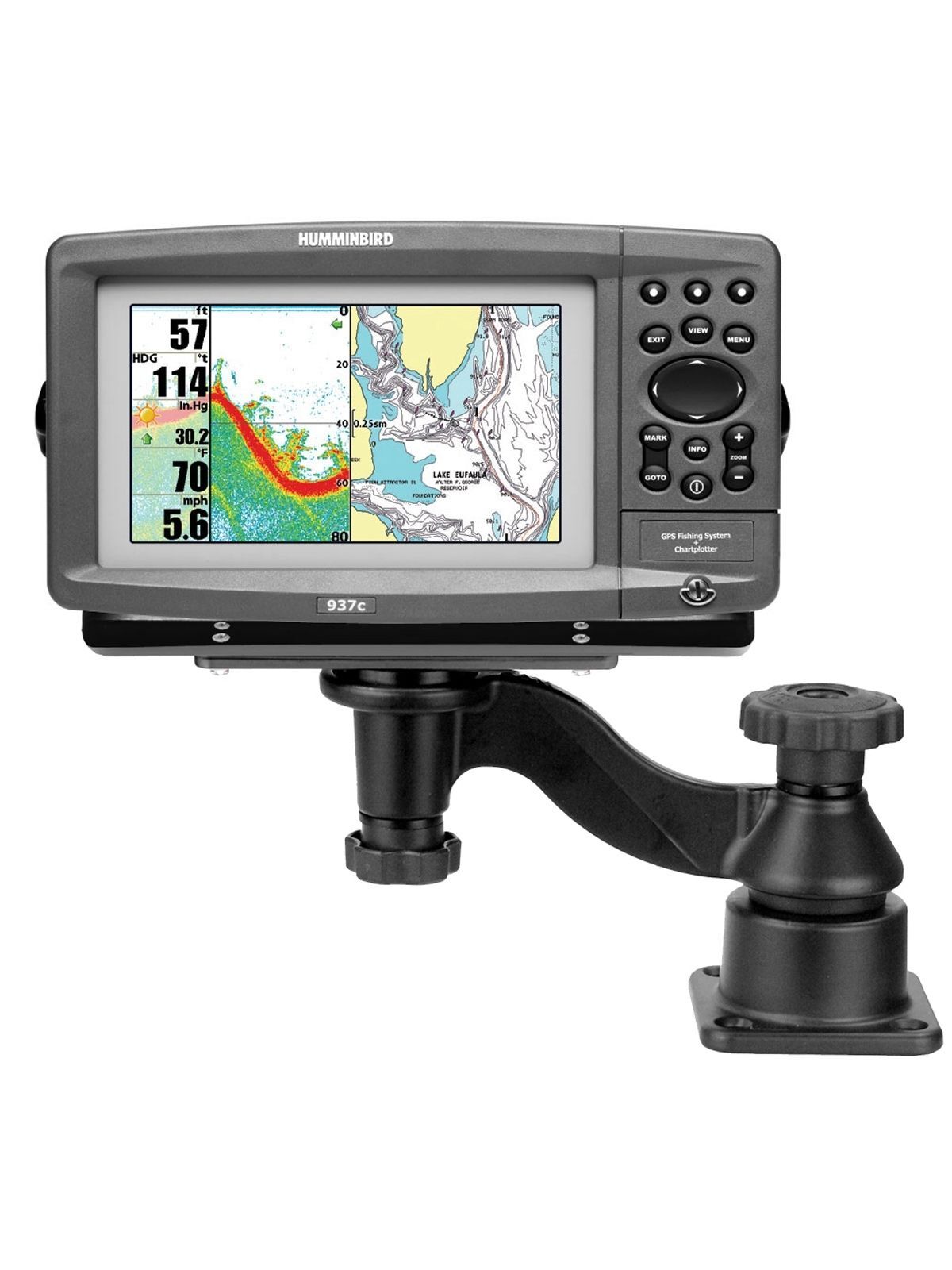 RAM Mounts Schwenkarm mit Universalplatte für Marine-GPS - Horizontal-Basis, Universal-Platte (50,8 x 158,9 mm), Armlänge ca. 150 mm, im Polybeutel