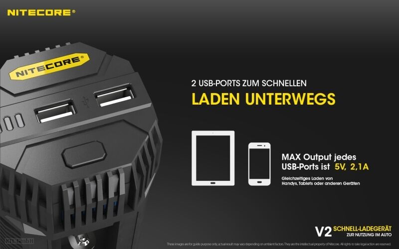 Nitecore V2 - Kfz-Ladegerät
