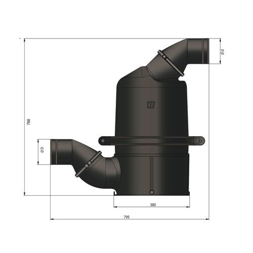 Vetus Wassersammler, schwarz, Ø 127mm / 152mm