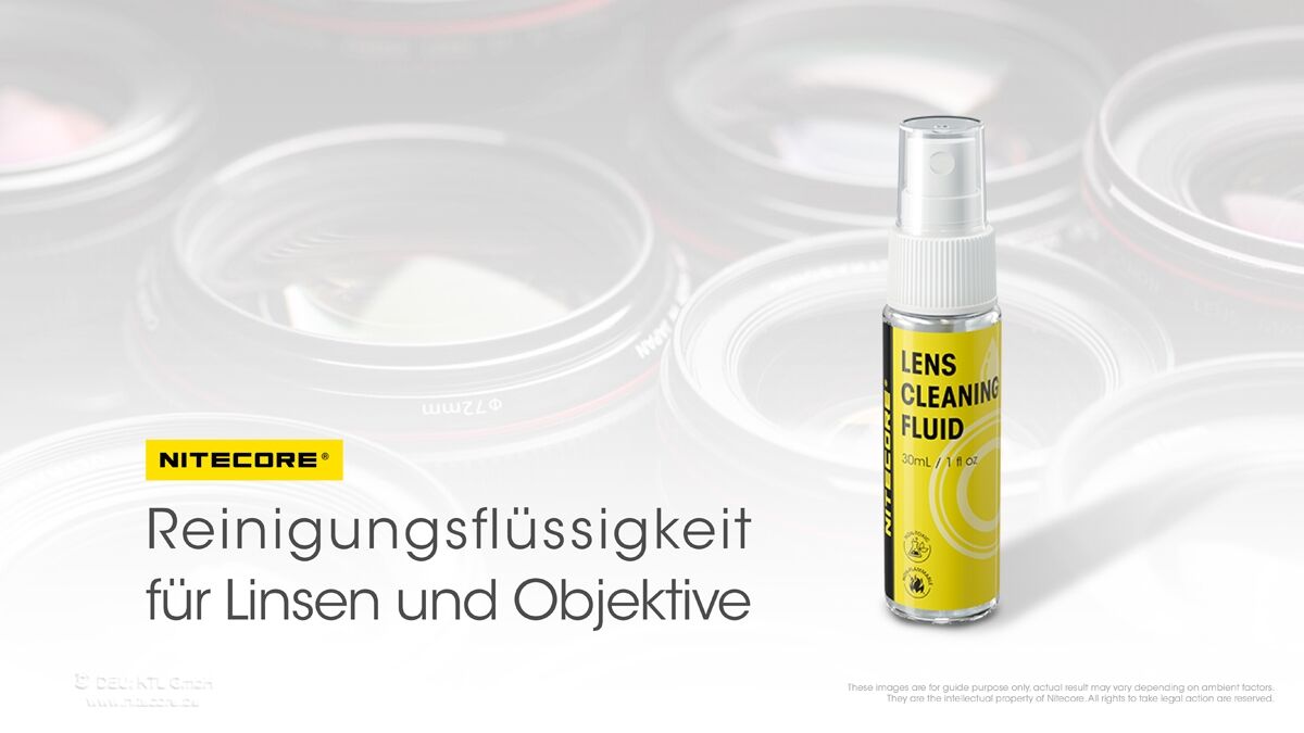 Nitecore Reinigungsflüssigkeit für Kameralinsen, 30 ml