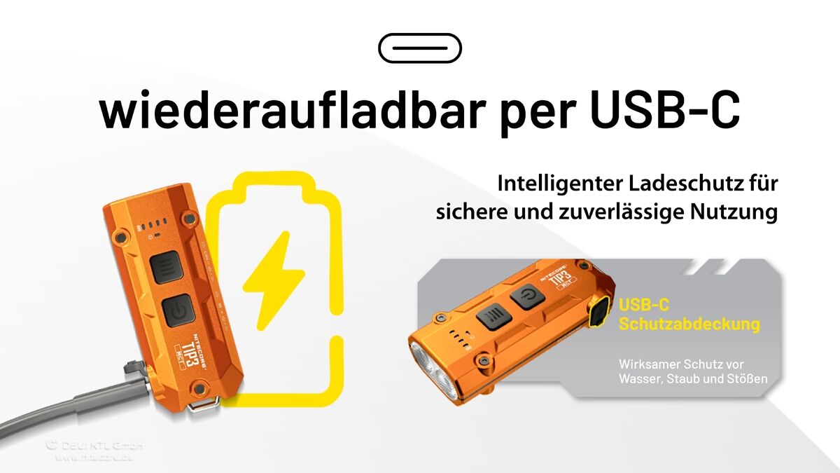 Nitecore TIP3 - 720 Lumen, MCT, orange